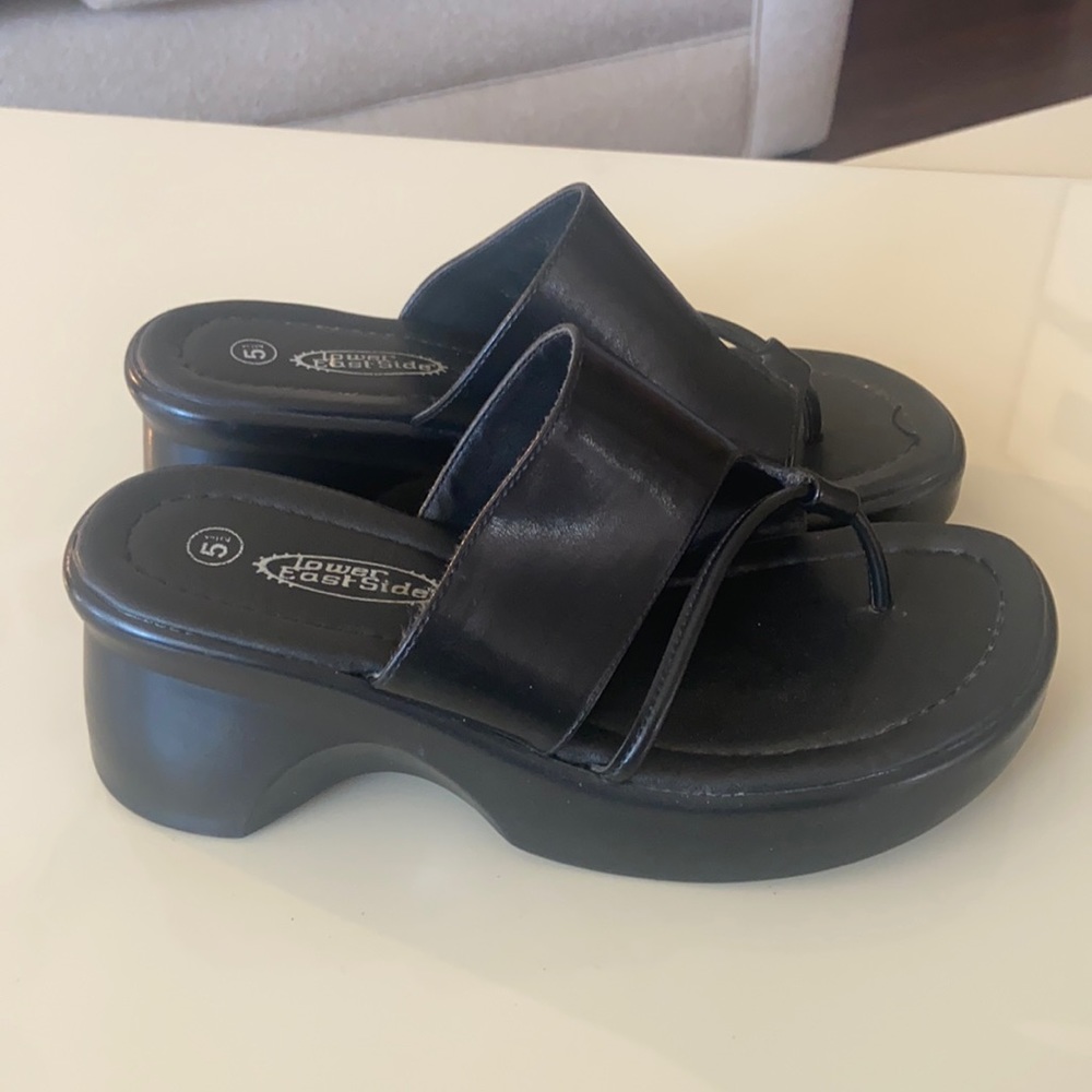Chunky Black Platform Sandals